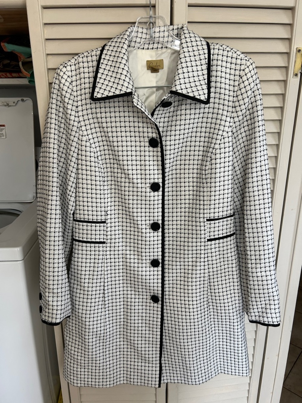 Caslon Classic Black & White tweed check Coat